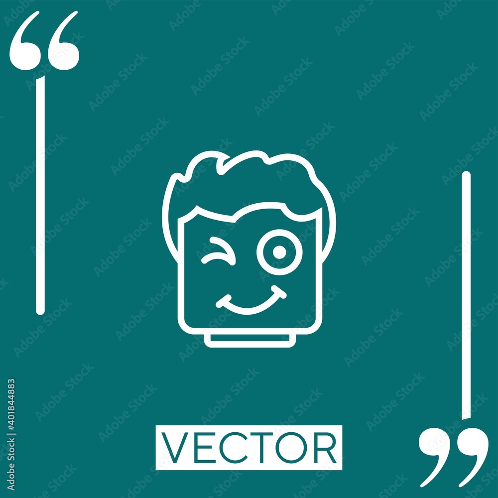 Poster wink vector icon linear icon. editable stroke line