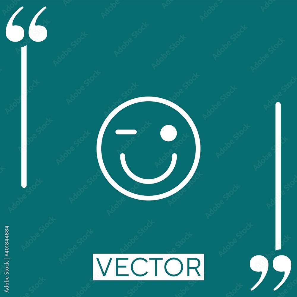 Poster winking vector icon linear icon. editable stroke line