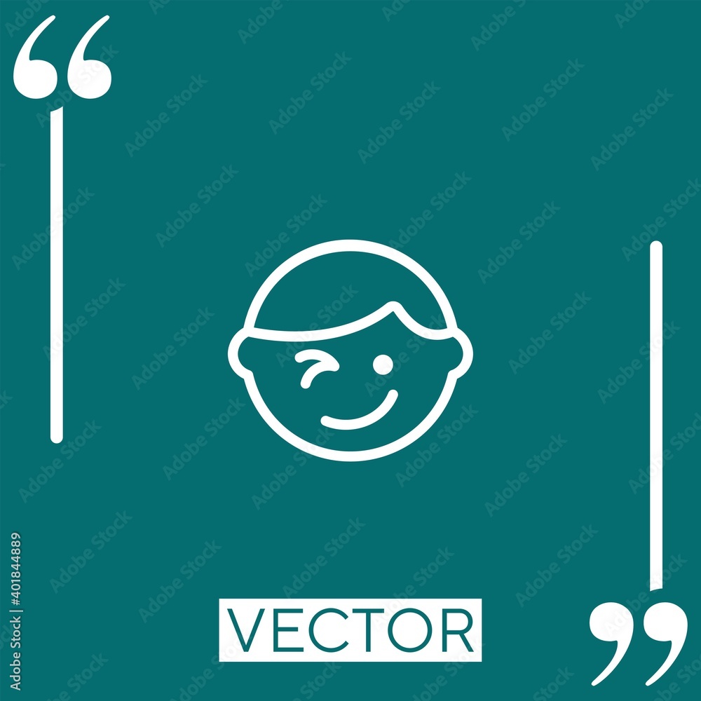 Poster winking vector icon linear icon. editable stroke line