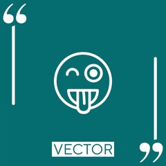 wink   vector icon Linear icon. Editable stroke line