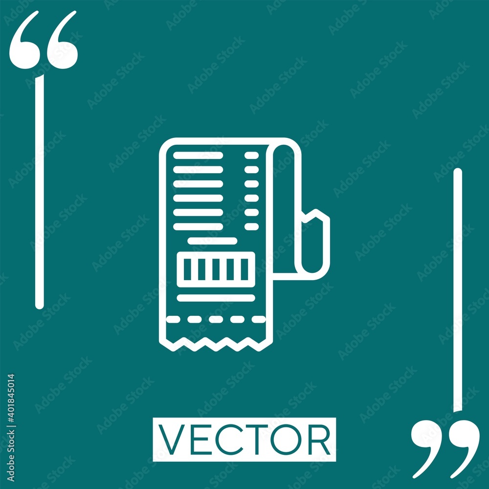 Poster receipt vector icon linear icon. editable stroked line