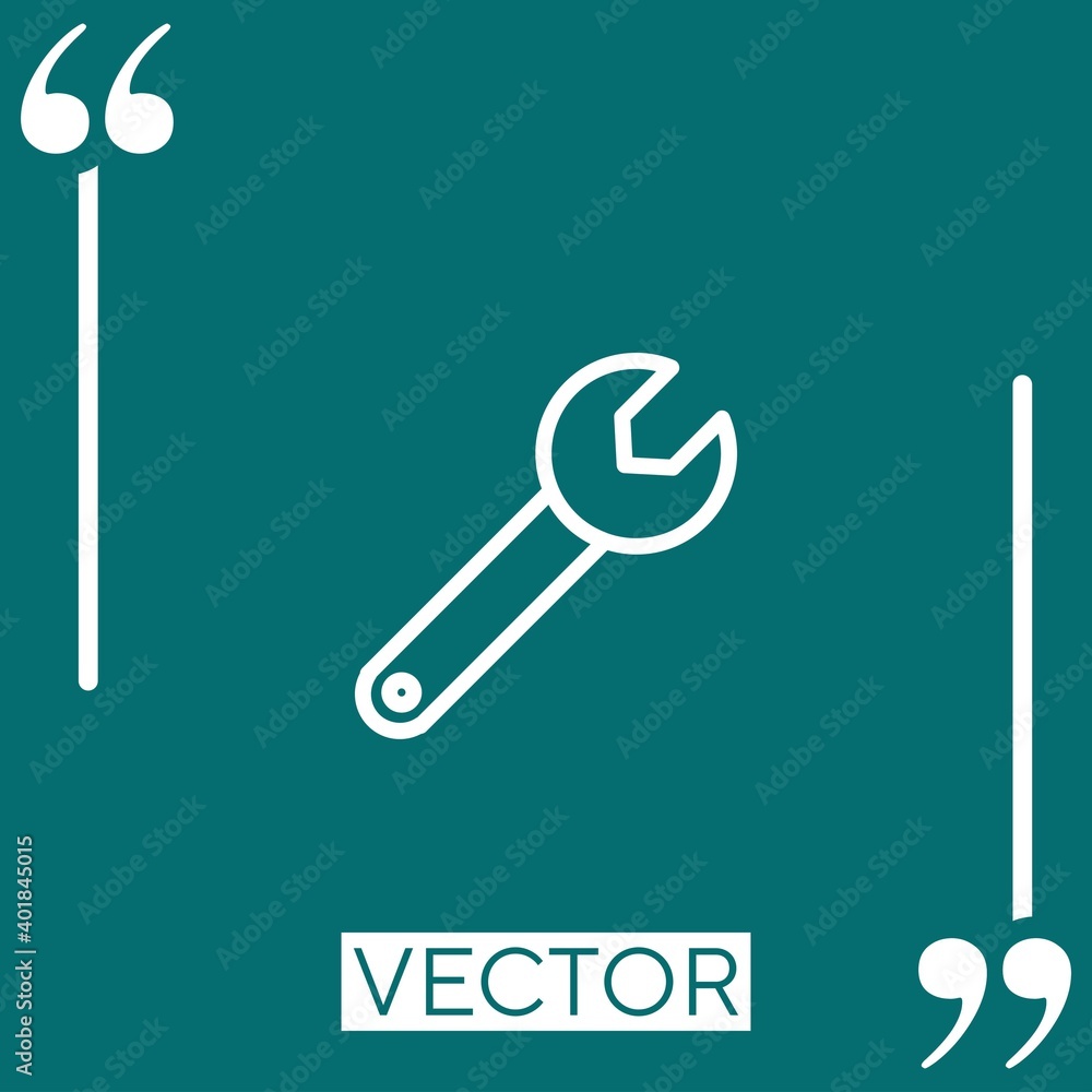 Poster wrench tool thin outline vector icon linear icon. editable stroke line