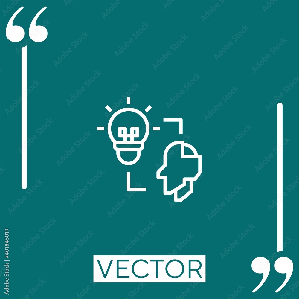 Poster robotic vector icon linear icon. editable stroked line