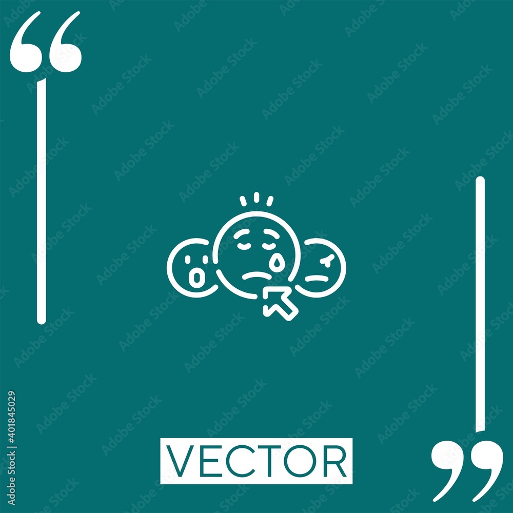 Poster sad face vector icon linear icon. editable stroked line