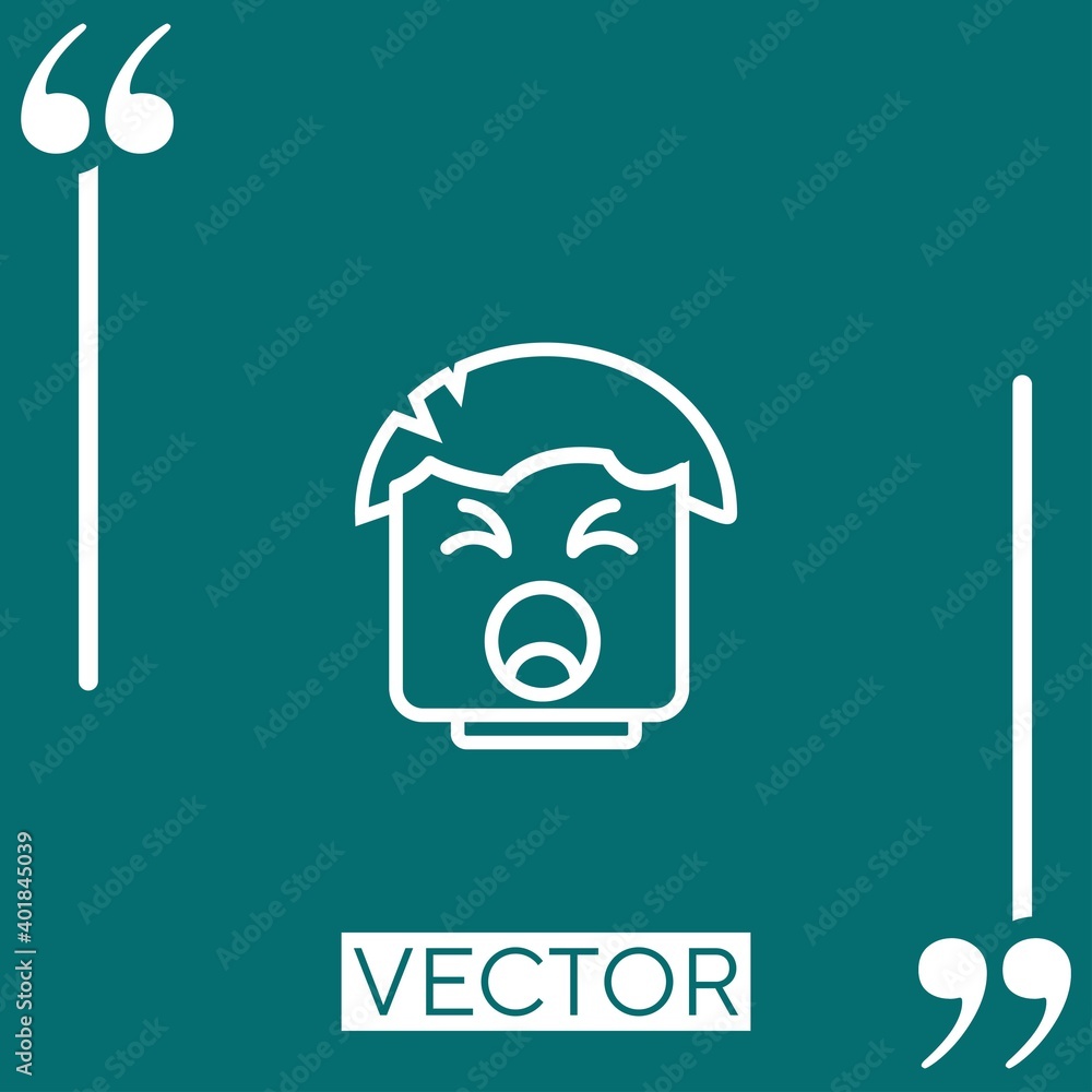 Poster yawning vector icon linear icon. editable stroke line