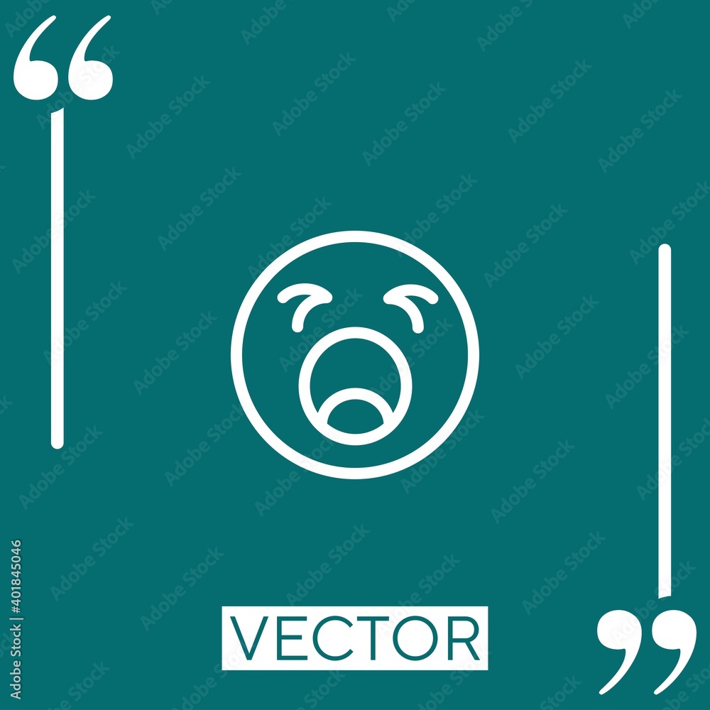 Poster yawning vector icon linear icon. editable stroke line