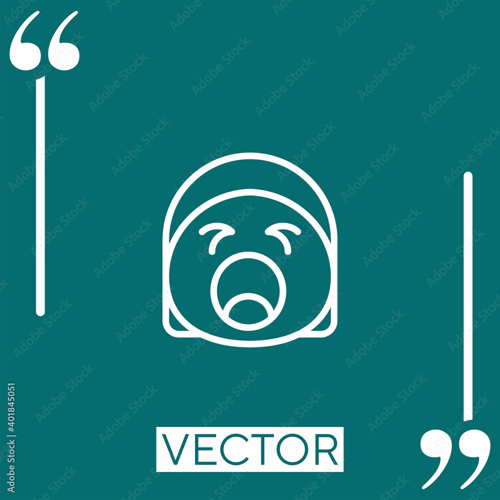 Poster yawning vector icon linear icon. editable stroke line