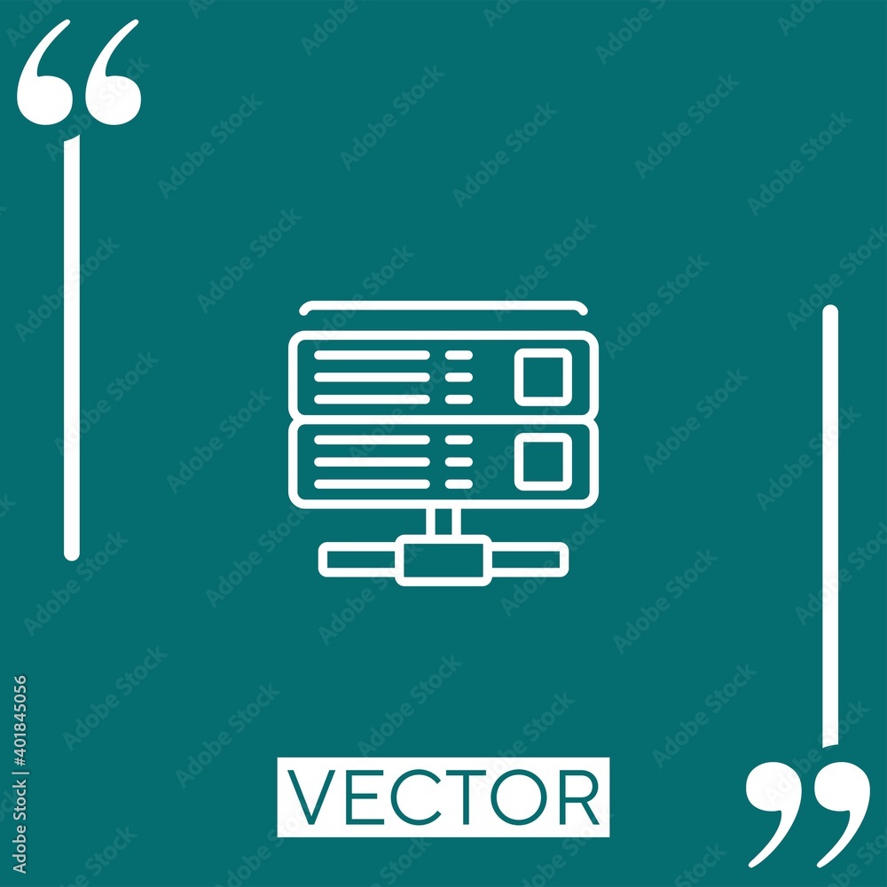 Poster server vector icon linear icon. editable stroked line