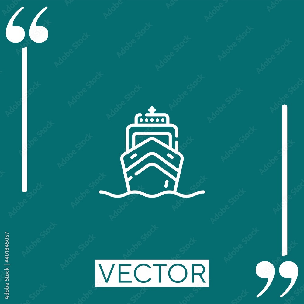 Poster ship vector icon linear icon. editable stroked line