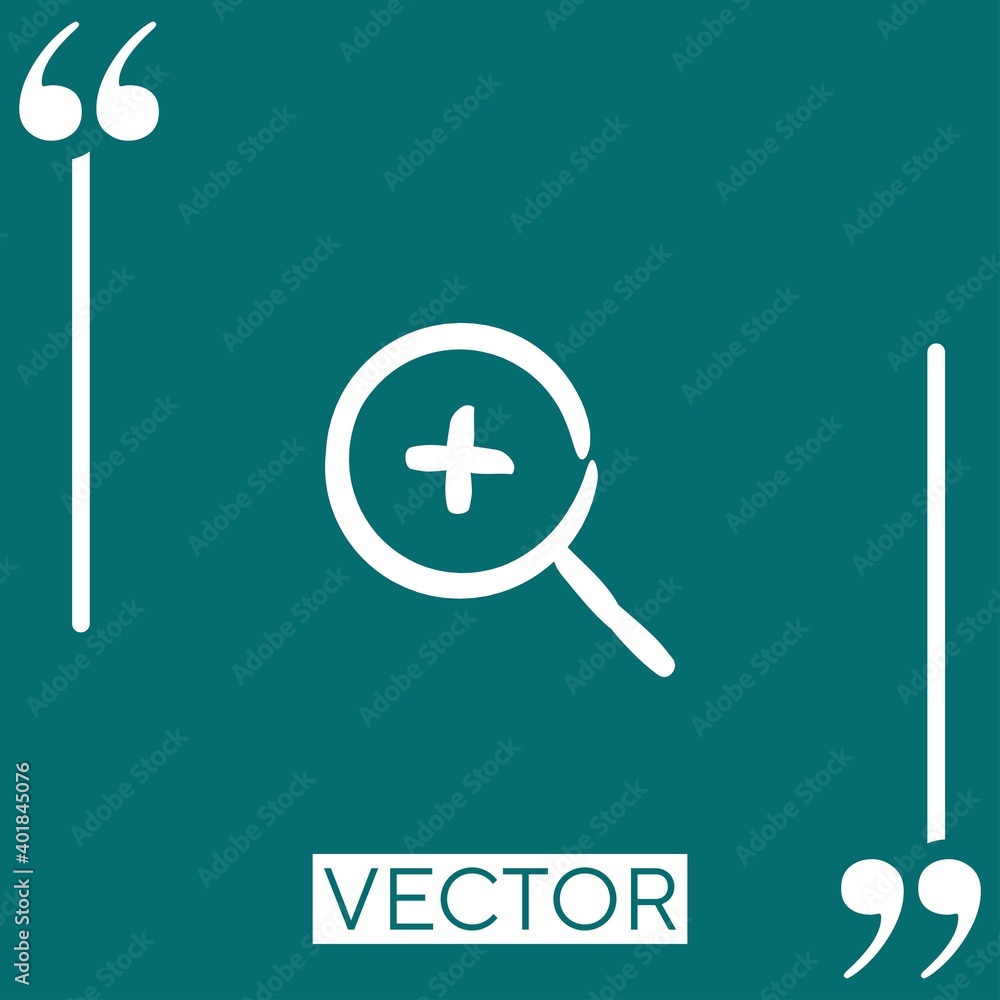 Poster zoom in vector icon linear icon. editable stroke line