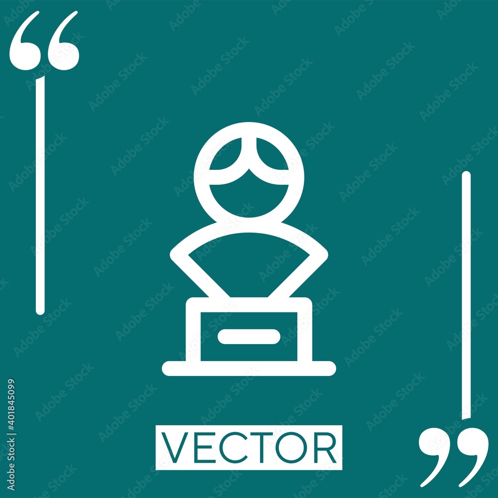 Poster statue vector icon linear icon. editable stroked line