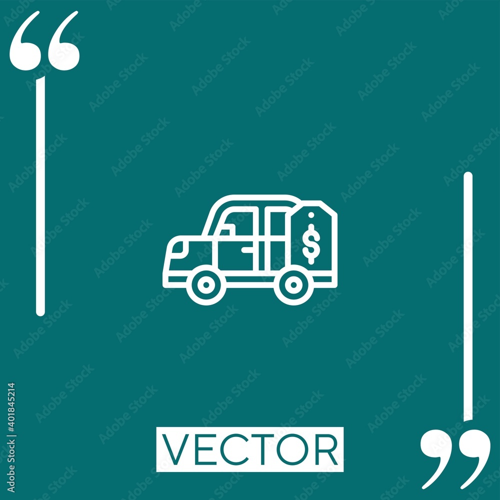 Poster car vector icon linear icon. editable stroked line
