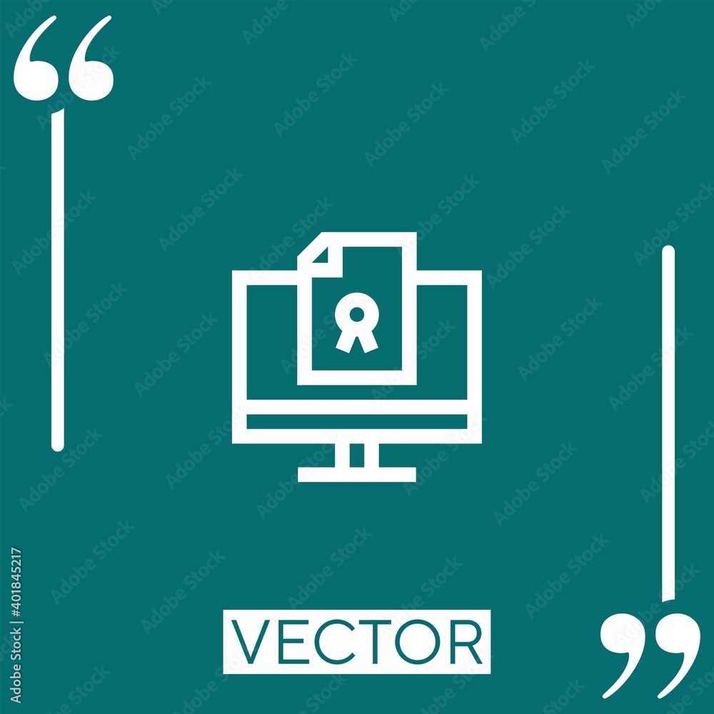 Aufkleber certificate vector icon linear icon. editable stroked line