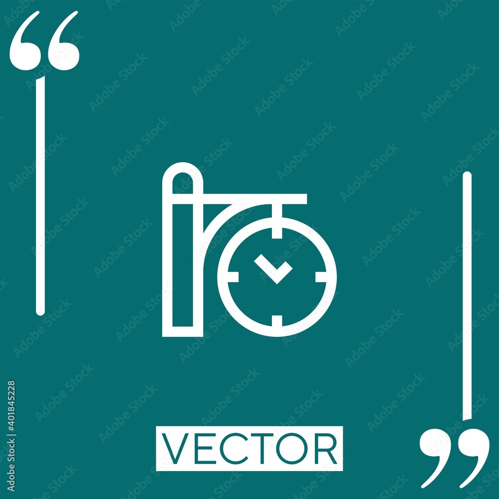Poster clock vector icon linear icon. editable stroked line