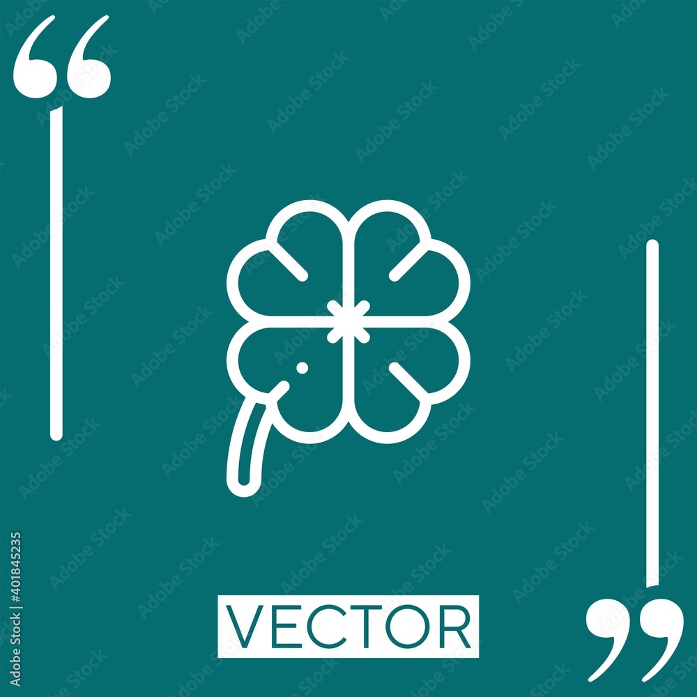 Poster clover vector icon linear icon. editable stroked line