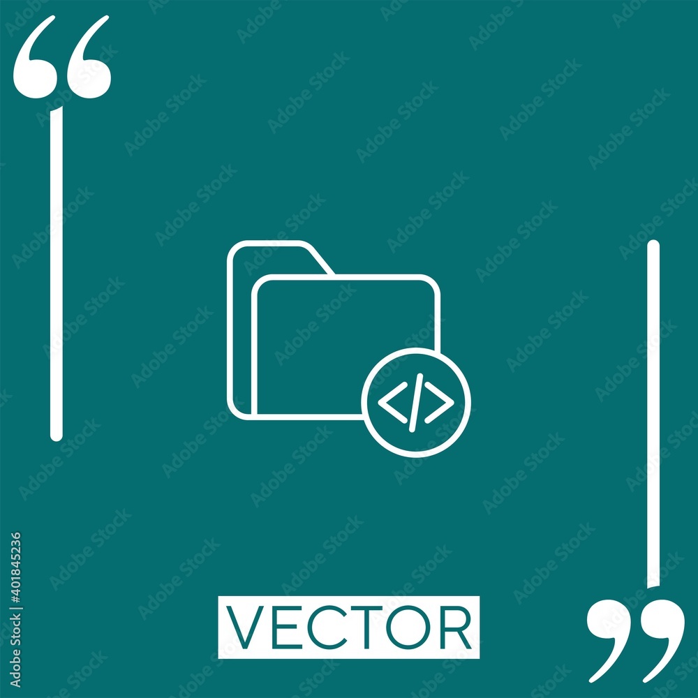 Poster coding linear icon. editable stroke line