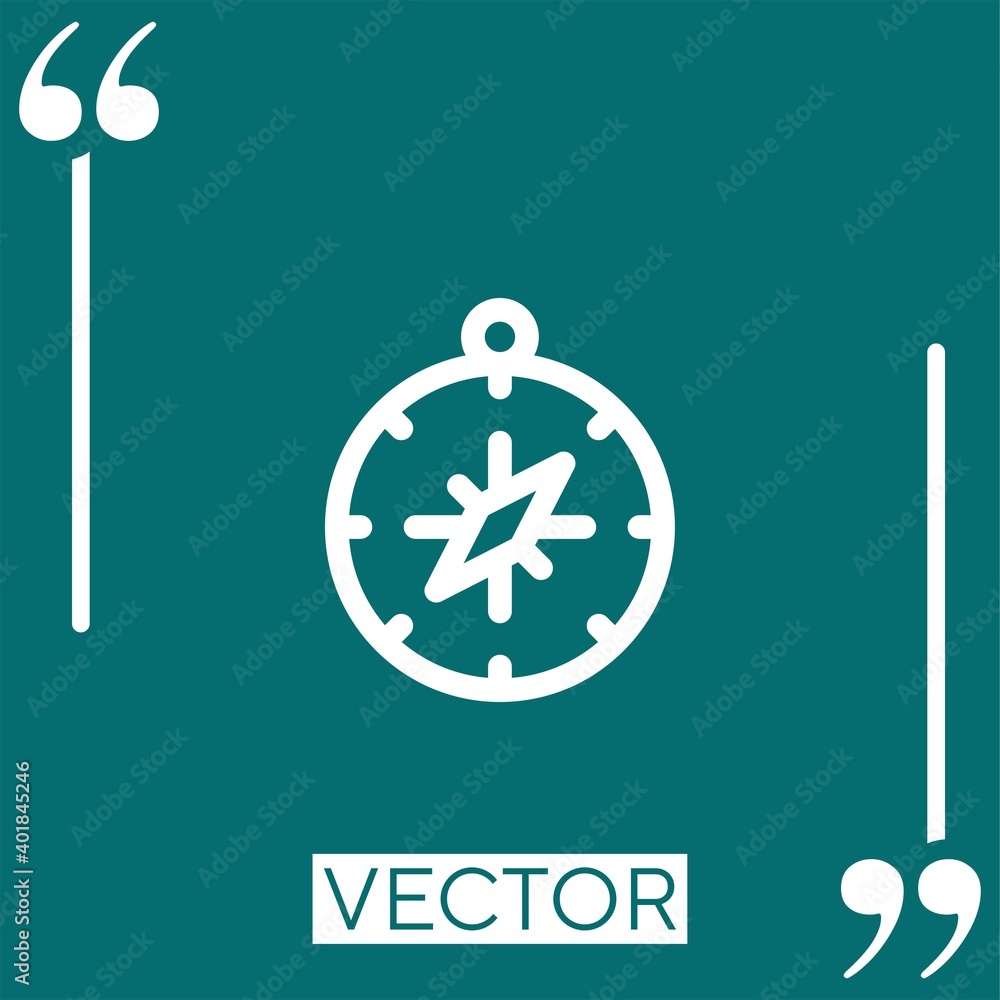 Poster compass vector icon linear icon. editable stroked line