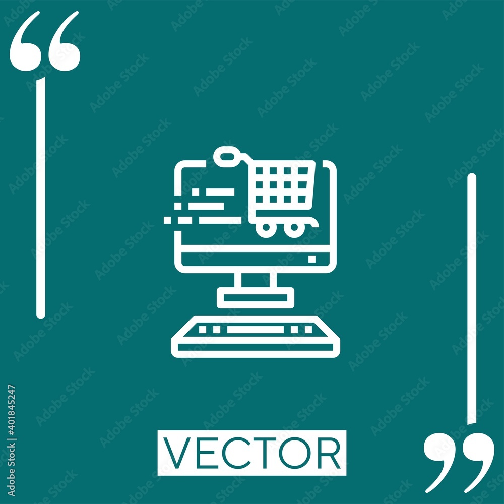 Poster computer vector icon linear icon. editable stroked line
