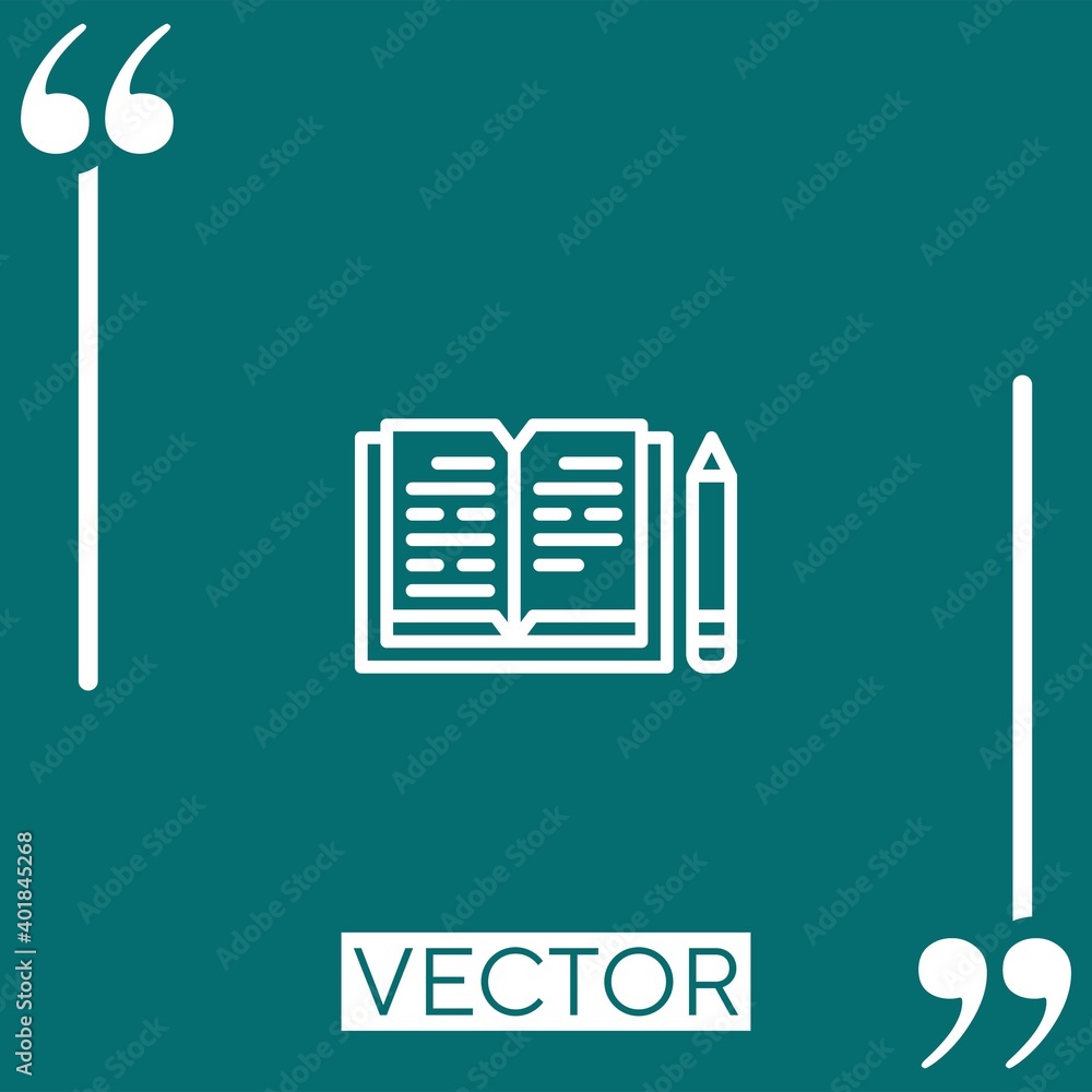 Poster diary vector icon linear icon. editable stroked line