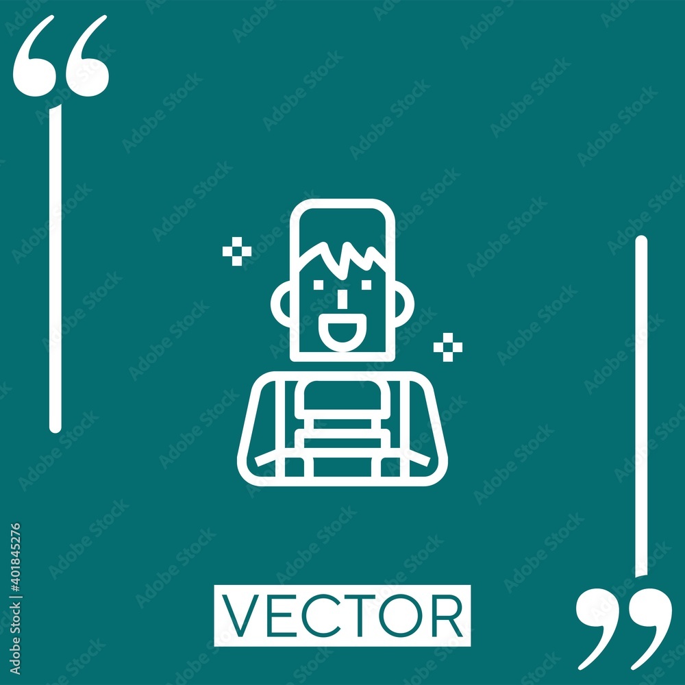 Poster eating vector icon linear icon. editable stroked line