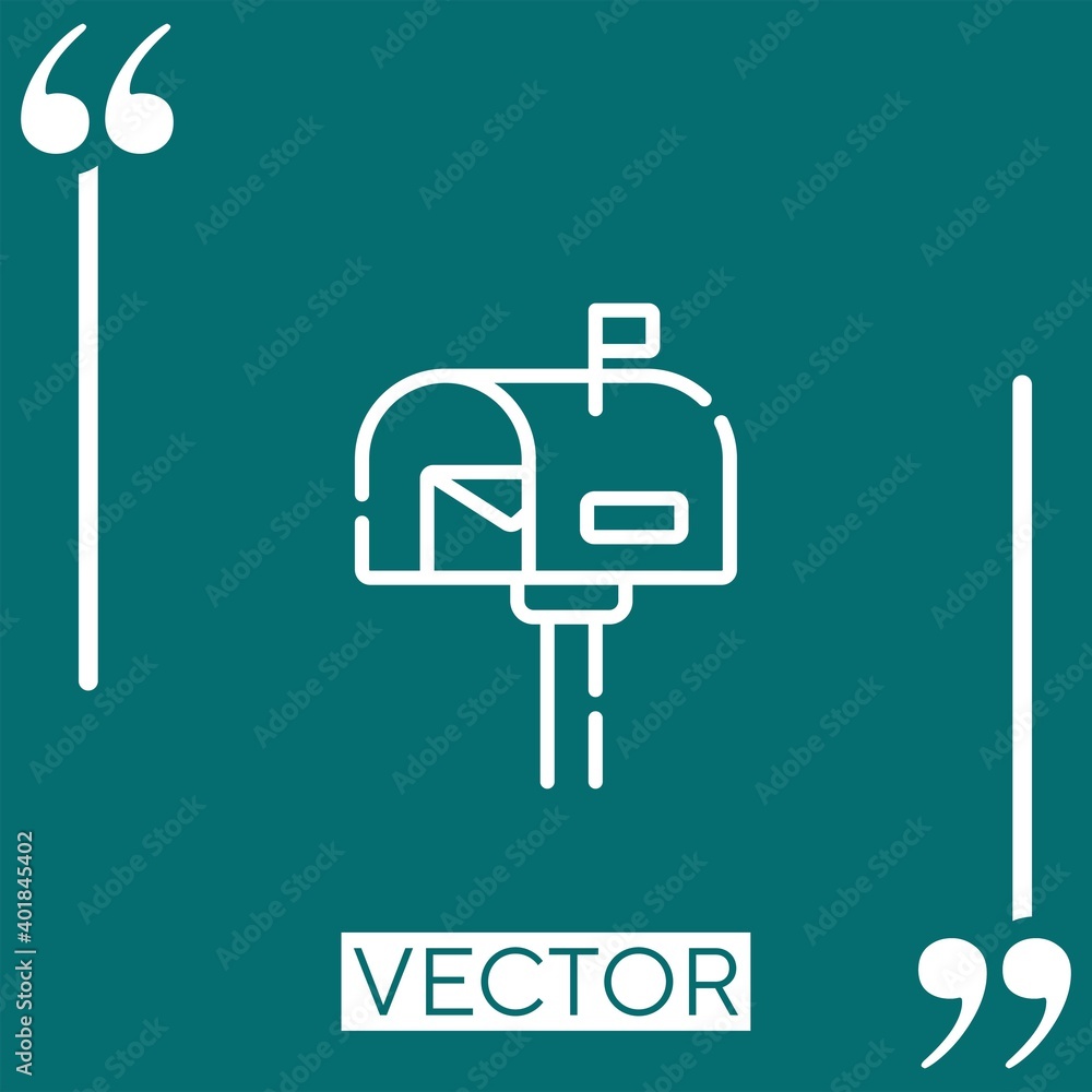 Poster mailbox vector icon linear icon. editable stroked line