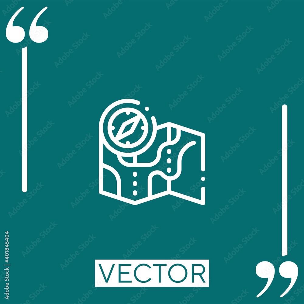 Poster map vector icon linear icon. editable stroked line