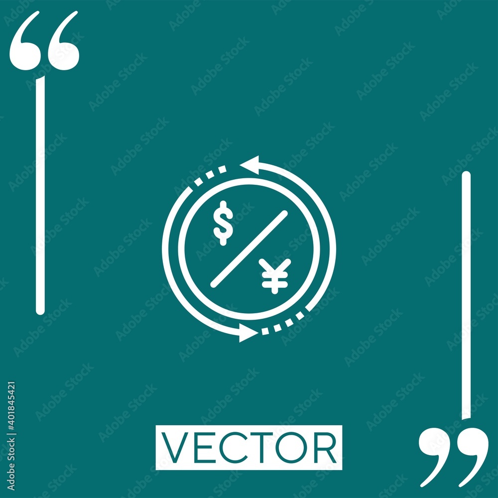 Poster money exchange vector icon linear icon. editable stroked line