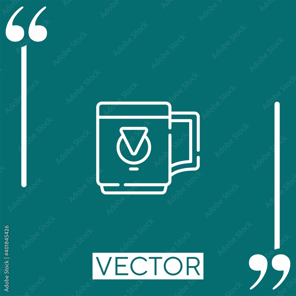 Poster mug vector icon linear icon. editable stroked line