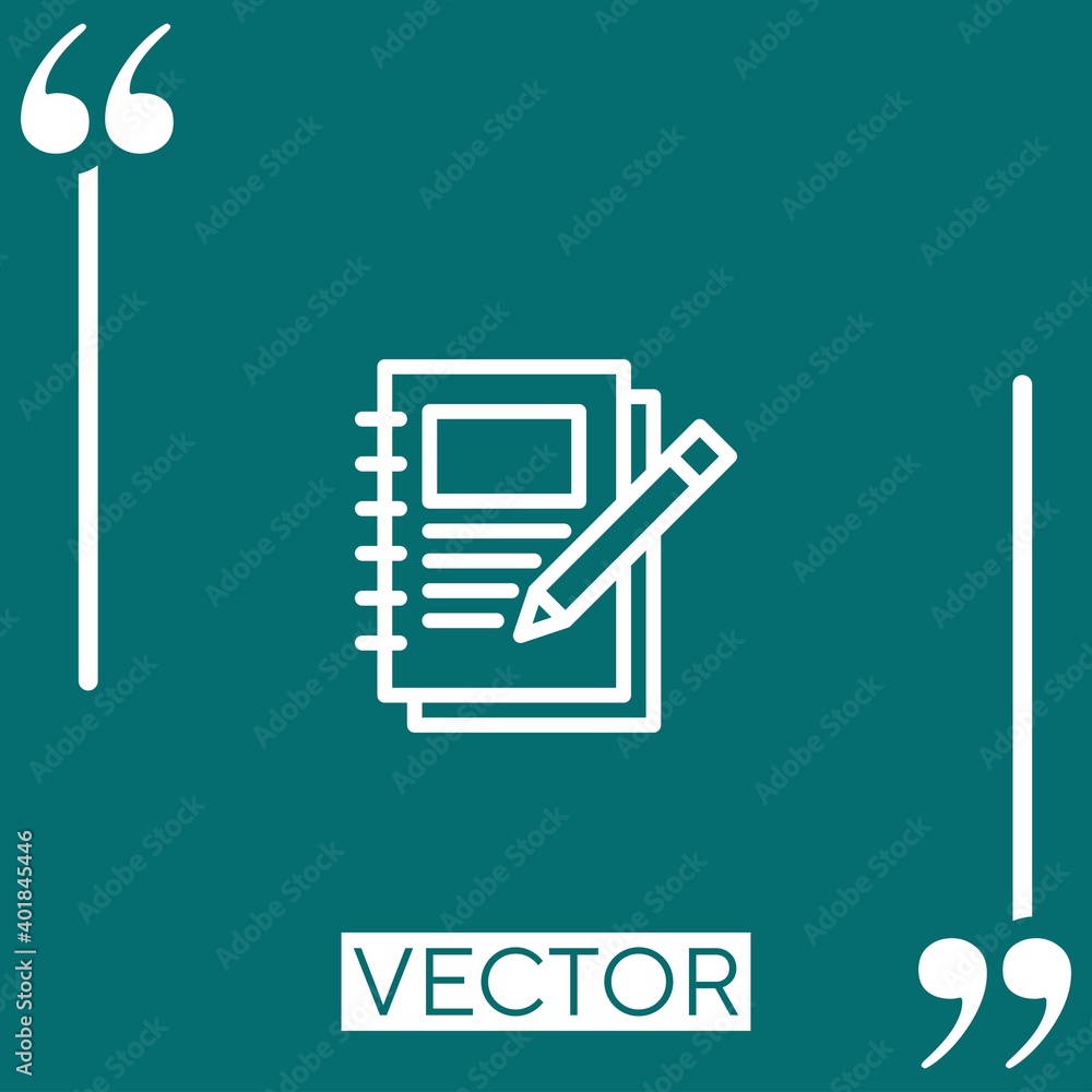 Poster notes vector icon linear icon. editable stroked line