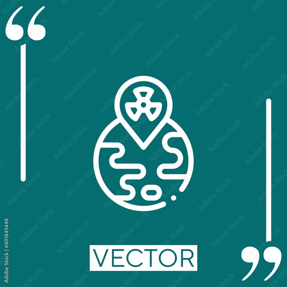 Poster nuclear vector icon linear icon. editable stroked line
