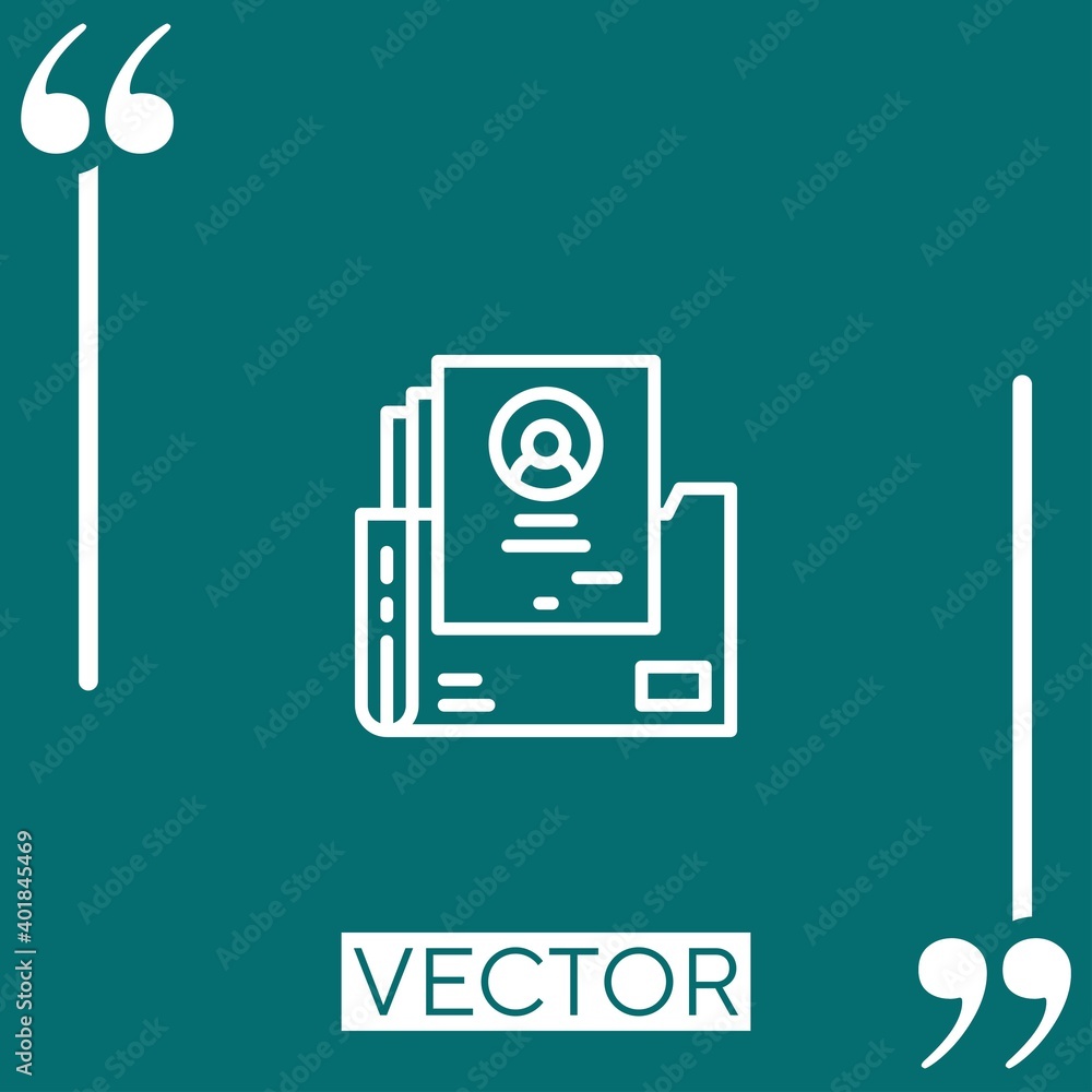 Poster personal data vector icon linear icon. editable stroked line
