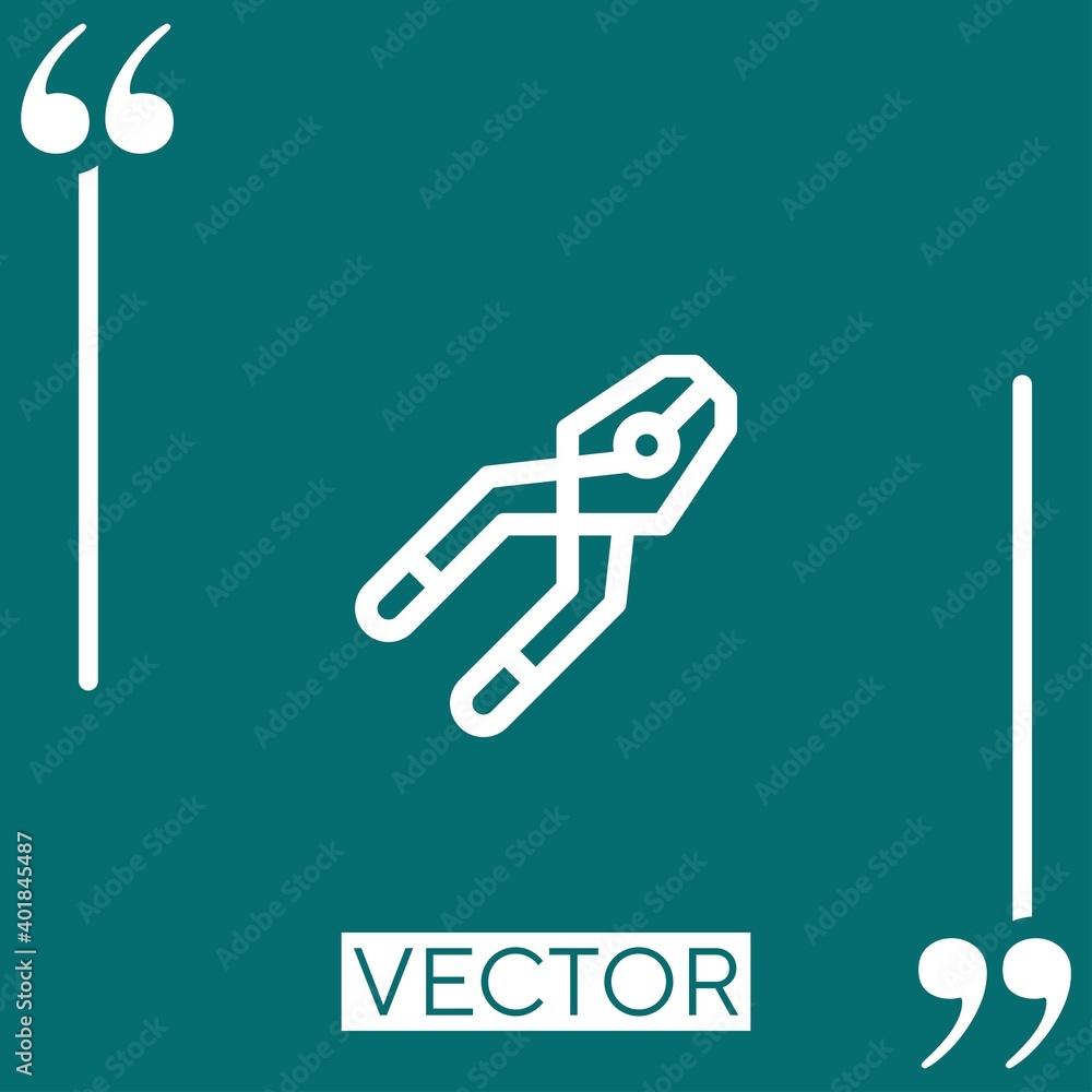 Poster pliers vector icon linear icon. editable stroked line