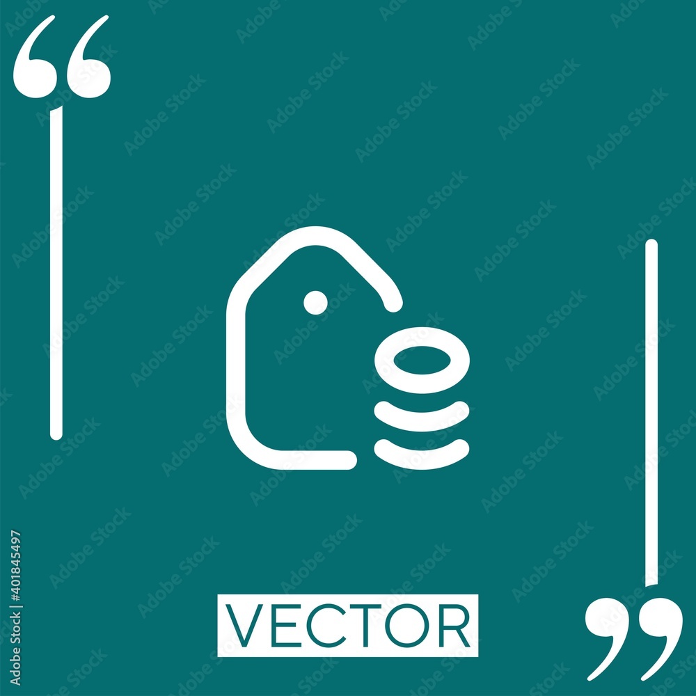 Poster price tag vector icon linear icon. editable stroked line