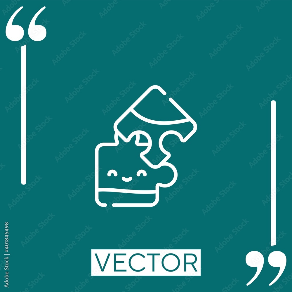 Poster puzzle pieces vector icon linear icon. editable stroked line