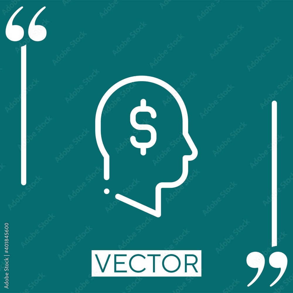 Poster thinking vector icon linear icon. editable stroked line