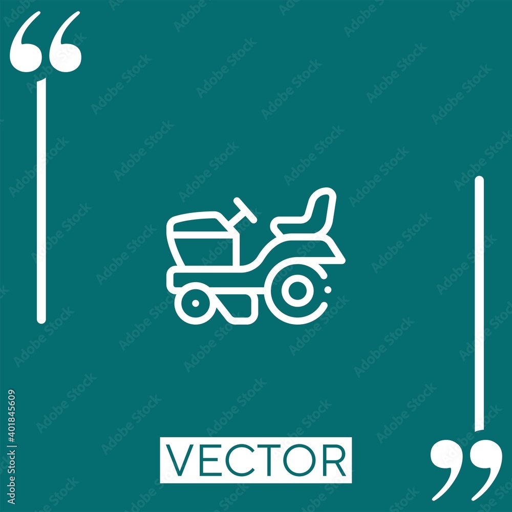 Poster tractor vector icon linear icon. editable stroked line