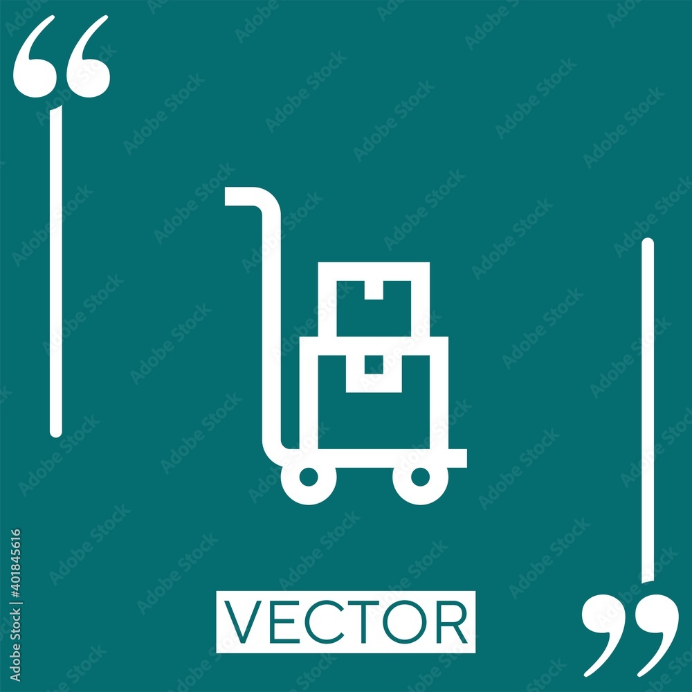 Poster trolley vector icon linear icon. editable stroked line