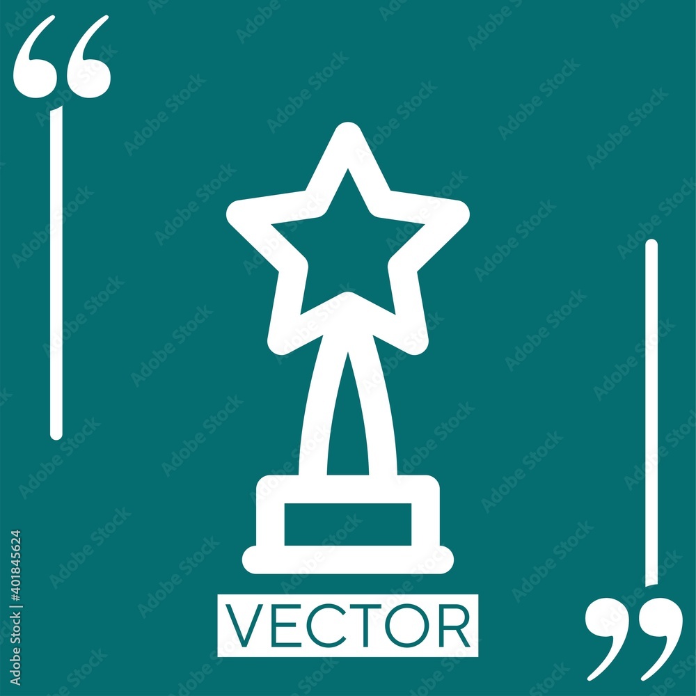 Poster trophy vector icon linear icon. editable stroked line