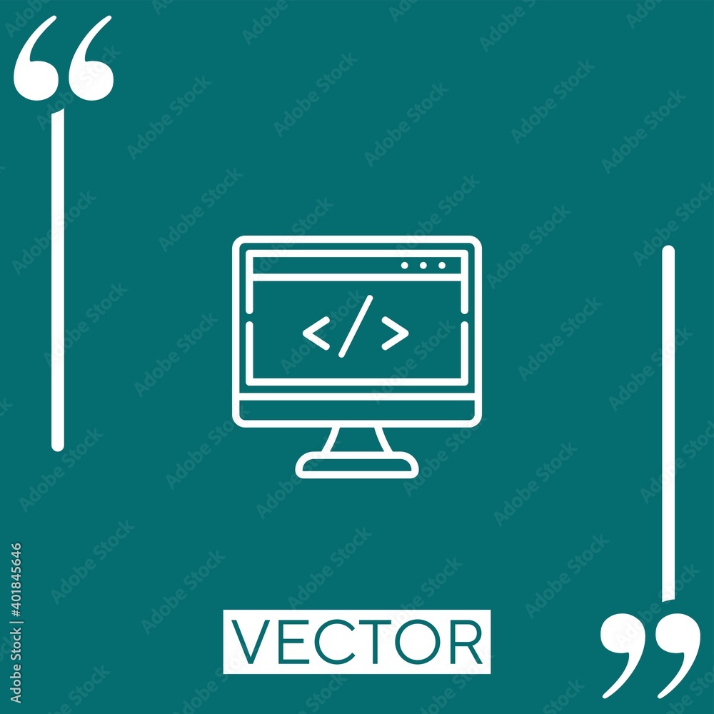 Poster web linear icon. editable stroke line
