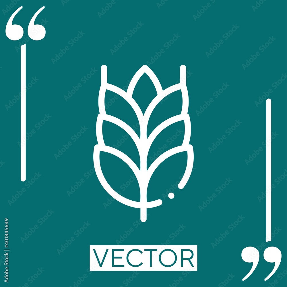 Poster wheat vector icon linear icon. editable stroked line