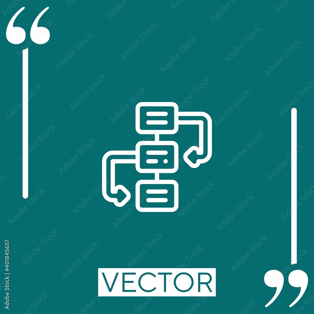 Poster workflow vector icon linear icon. editable stroked line