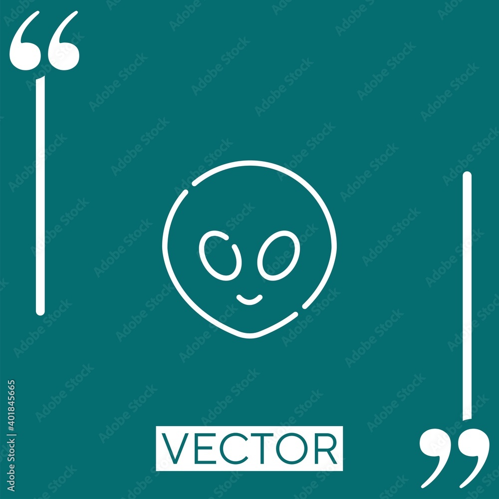 Poster alien vector icon linear icon. editable stroked line