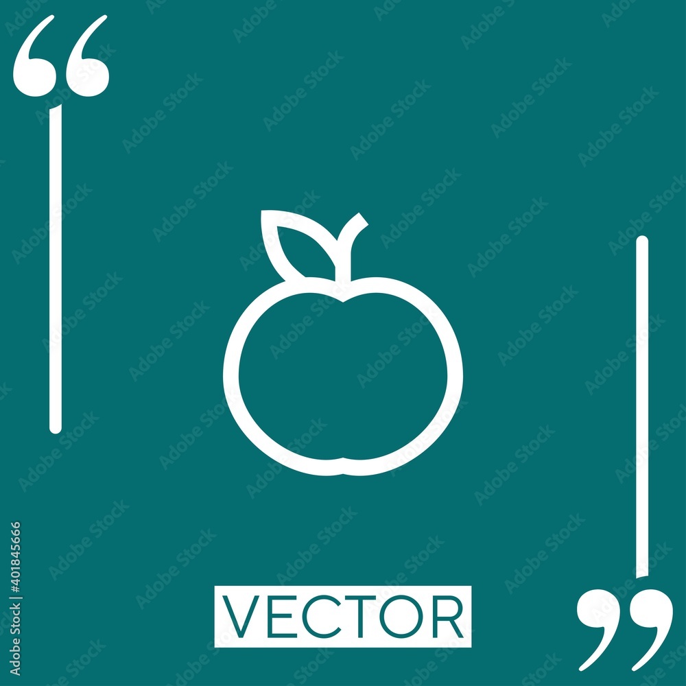 Poster apple vector icon linear icon. editable stroked line