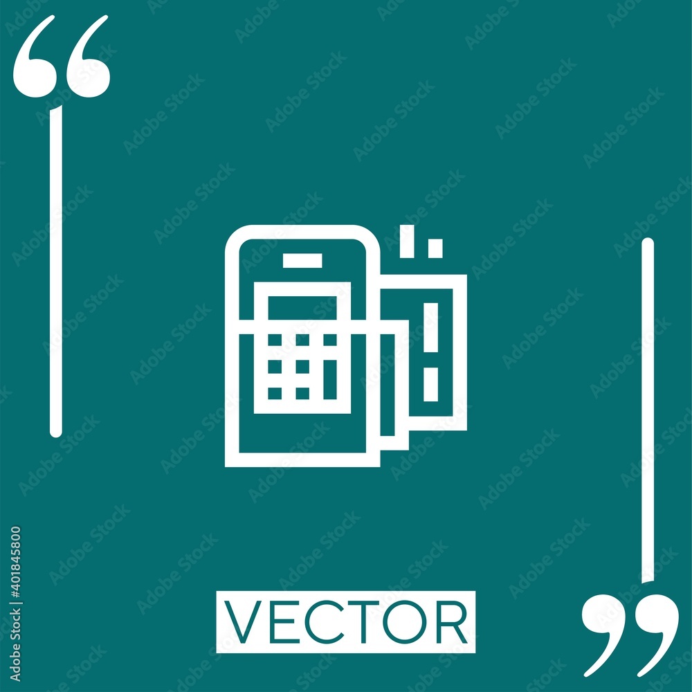 Poster dataphone vector icon linear icon. editable stroked line