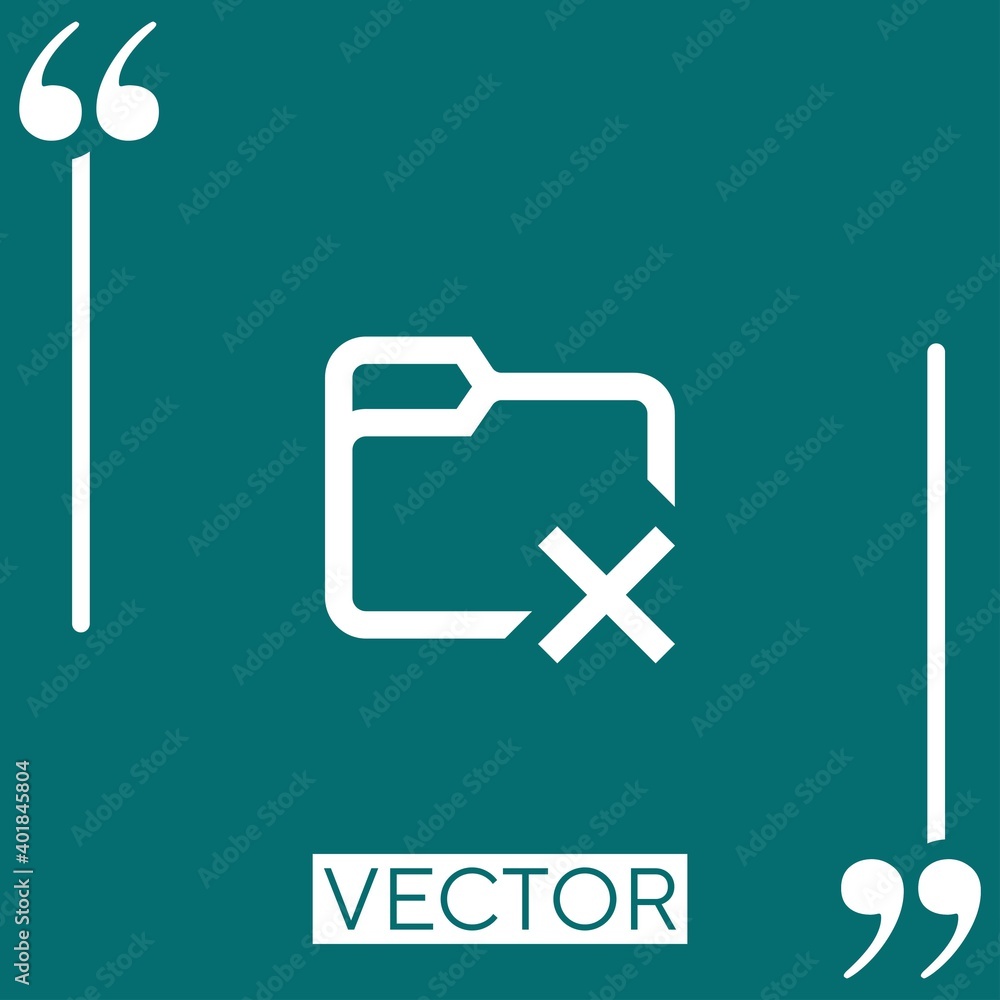 Poster delete folder vector icon linear icon. editable stroked line