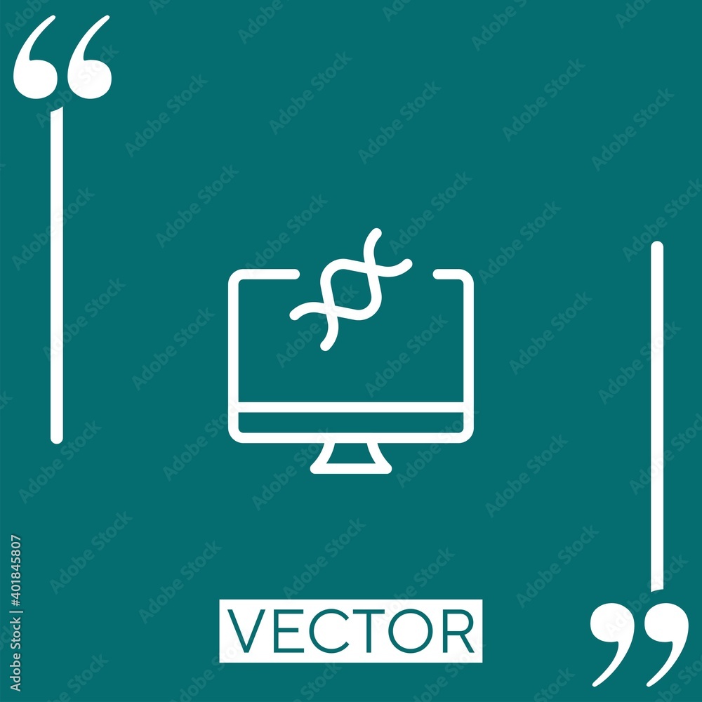 Poster desktop computer vector icon linear icon. editable stroked line