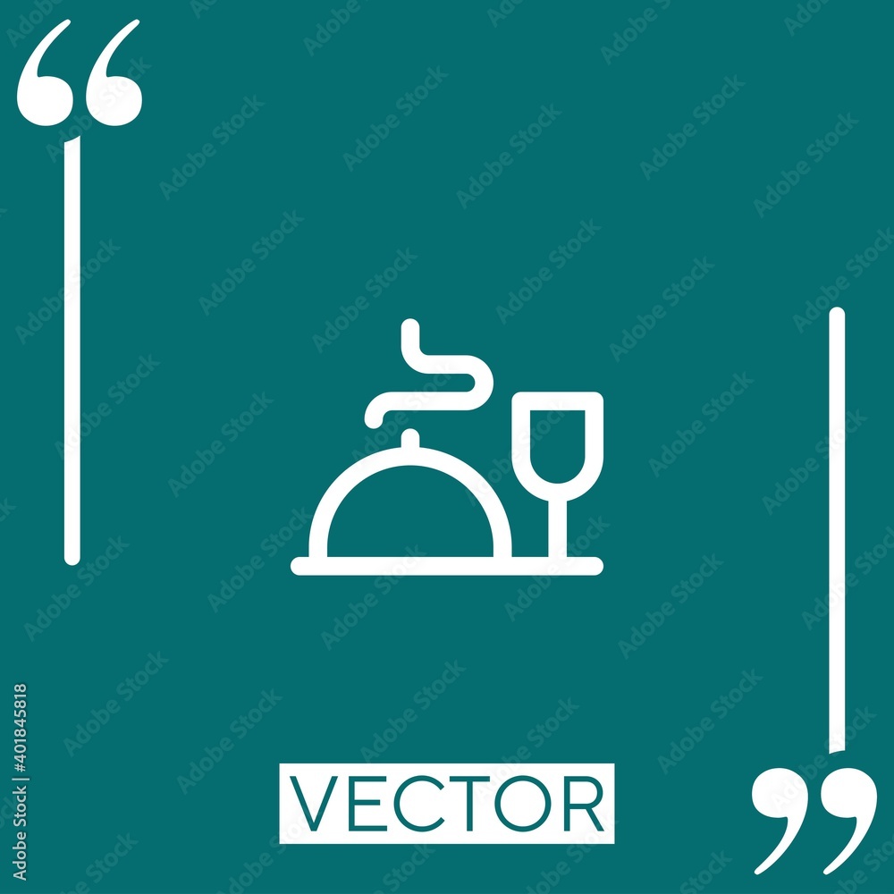 Poster eating vector icon linear icon. editable stroked line