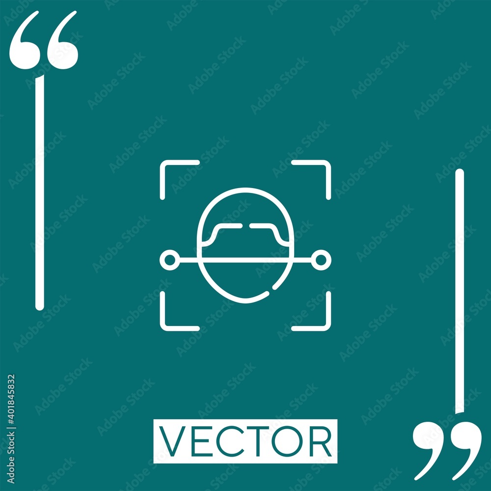 Poster face scan linear icon. editable stroke line