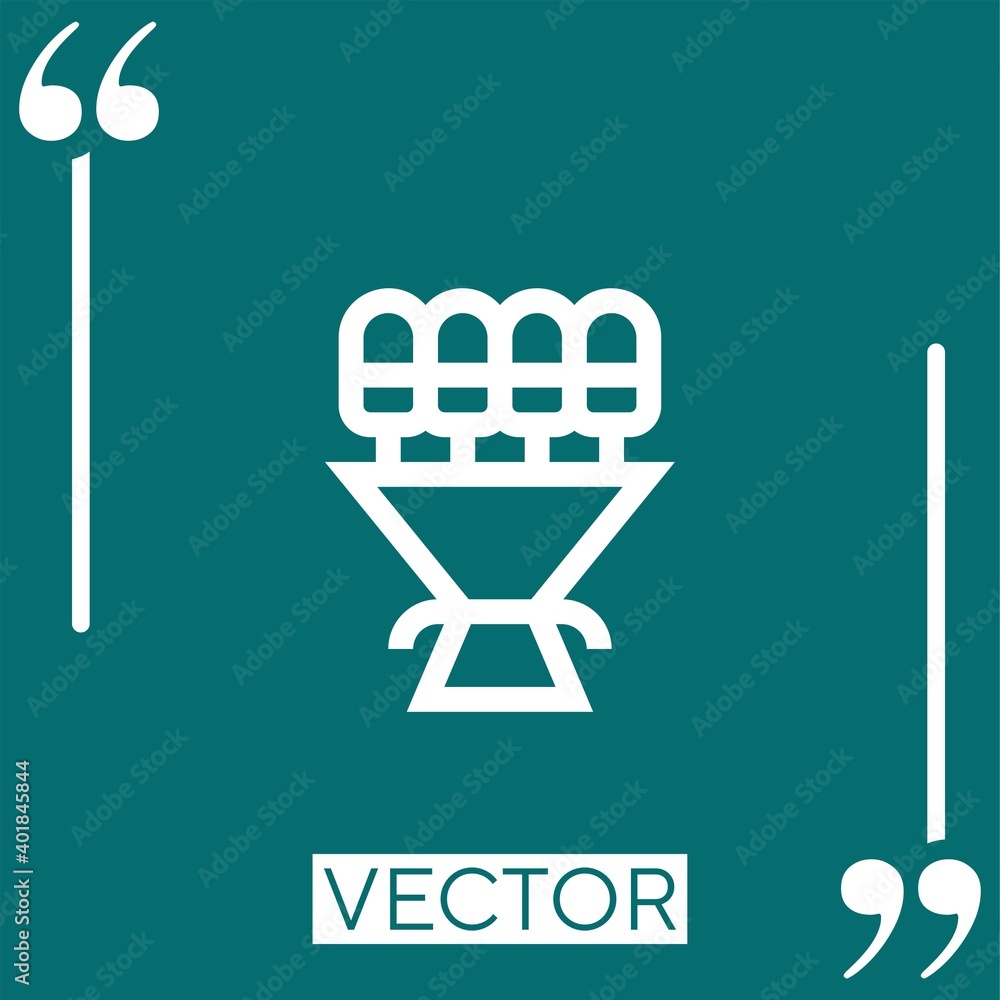 Poster flower bouquet vector icon linear icon. editable stroked line
