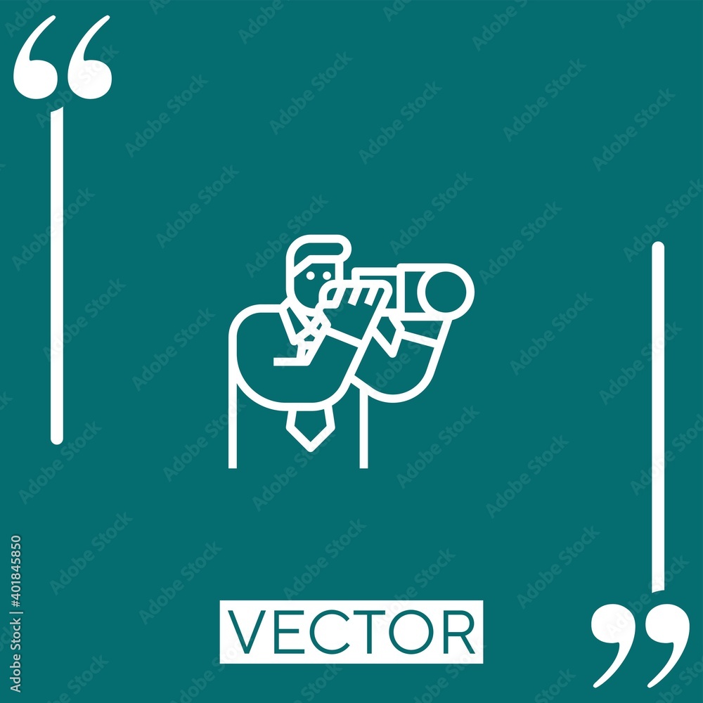 Poster forecasting vector icon linear icon. editable stroked line